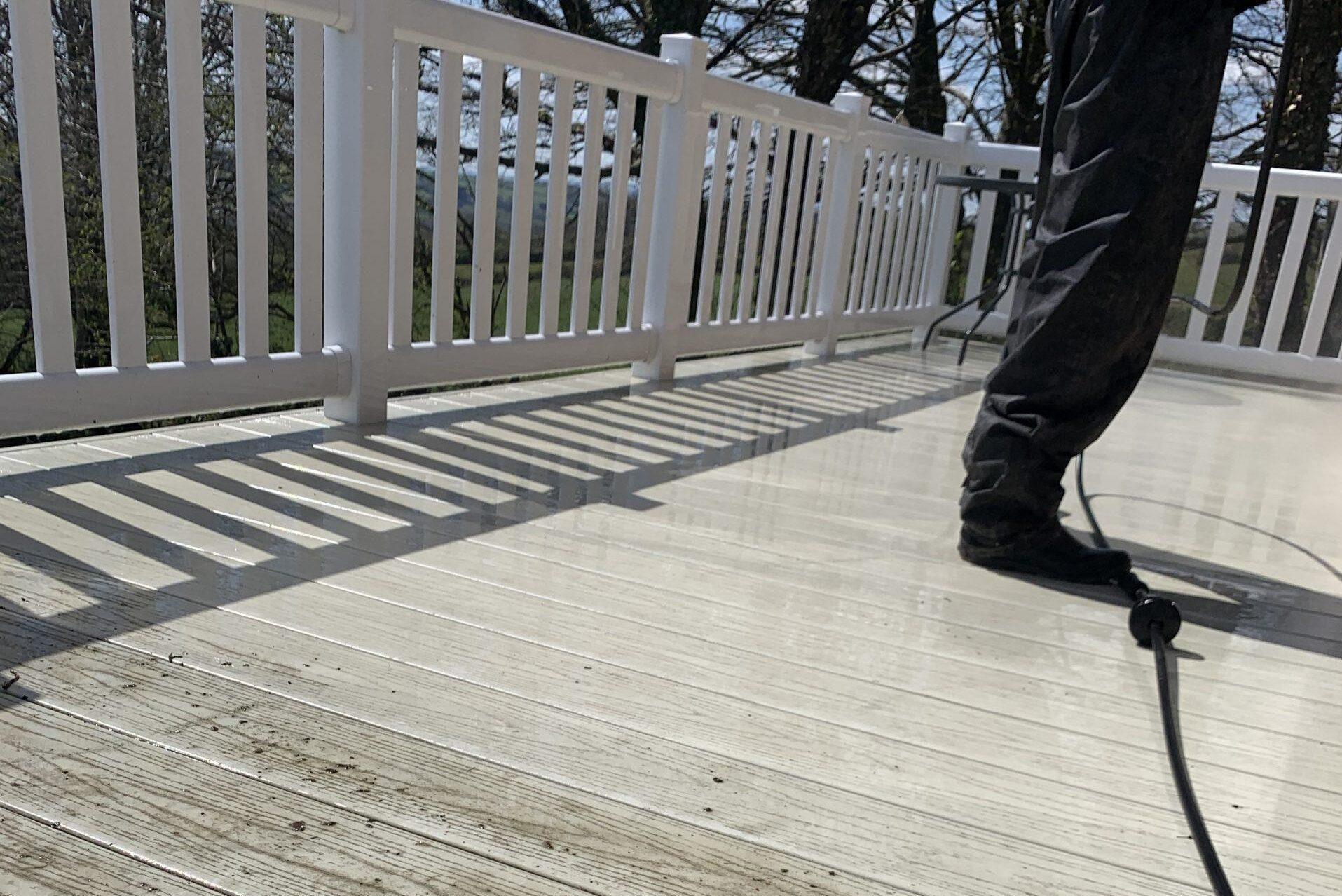Safe and effective pressure washing for garden timber decking and paths.
