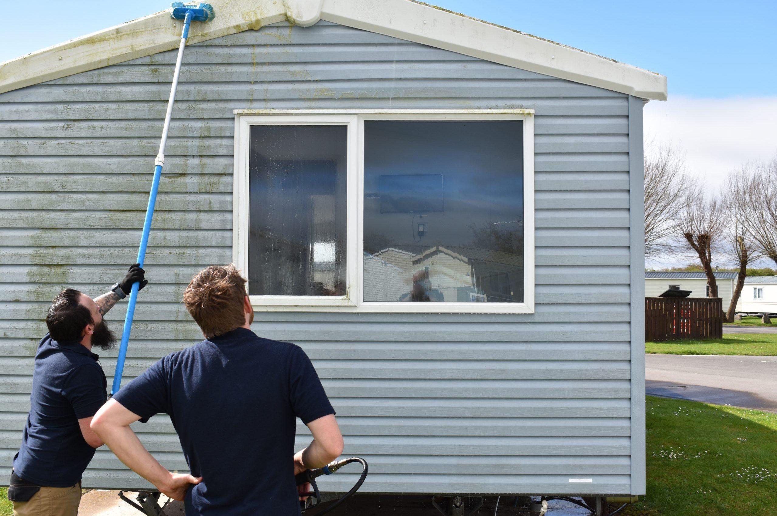 NCCA-accredited team performing large-scale exterior park cleaning.